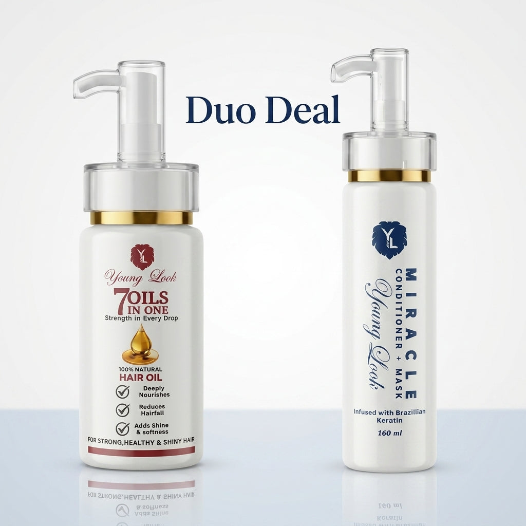 (Duo Deal)Young Look 7 Oils in One Hair Oil + Miracle Conditioner + Mask