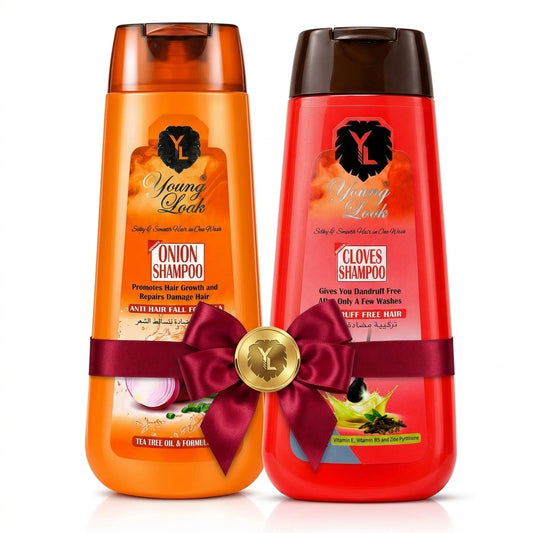(Duo Deal)Young Look Onion +Clove Dandruff shampoo Active Herbal Ingridents with Premium Medicated Formulation