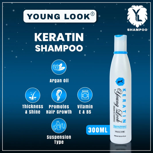 Young Look Keratin Shampoo – Strengthens, Restores, and Promotes Hair Growth 300ML