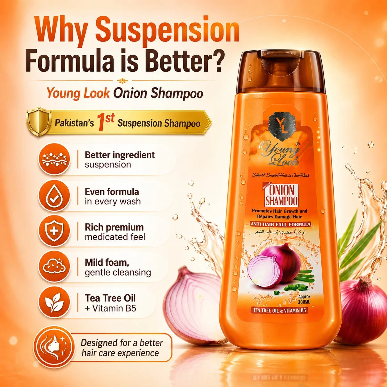 Young Look Onion Shampoo (Herbal Formula) 300Ml