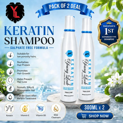 (Pack of 2) Young Look Keratin sulfate free shampoo in pakistan 300ML