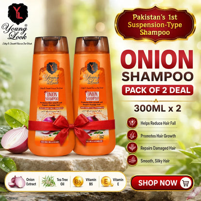 Young Look Onion Shampoo (Herbal Formula)(Pack Of 2) 300Ml