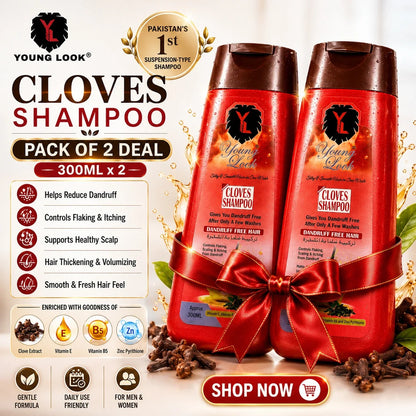 Young Look Clove Dandruff Shampoo 300ML(Pack of 2)