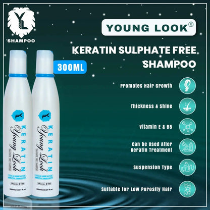 (Pack of 2) Young Look Keratin Shampoo Sulphate Free 300ML